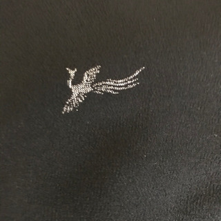 黒色　鳥絵柄　着物コートの画像
