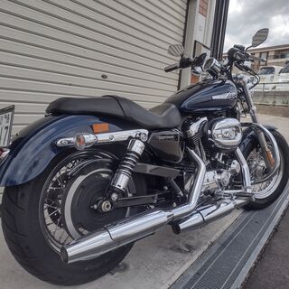 【岡谷より安心の古物商許可済】ハーレーXL１２００C 程度抜群！バッテリー新品　車検R7.9　スワロフスキーロゴアートOP 付の画像