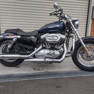 【岡谷より安心の古物商許可済】ハーレーXL１２００C 程度抜群！バッテリー新品　車検R7.9　スワロフスキーロゴアートOP 付の画像