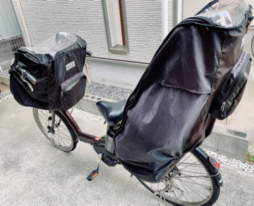 写真New! 電動自転車 子供乗せ前後付き 3人乗り ブリジストン  ＢＲＩＤＧＥＳＴＯＮＥ アンジェリーノ ブラウン