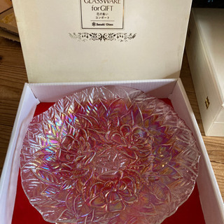 【受付停止
】Sasaki Glass ガラス大皿　32センチ位