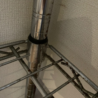 スチールラック 3段 棚 ハンガーラック付きの画像