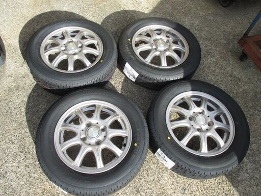 【来店取付OK】 新品タイヤ&中古アルミセット 155/65R13 軽自動車 ブリジストン