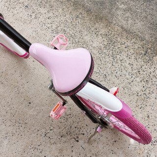 子ども用自転車☆16インチ☆黒×ピンク☆鍵なしタイプ☆中古品の画像