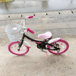 子ども用自転車☆16インチ☆黒×ピンク☆鍵なしタイプ☆中古品