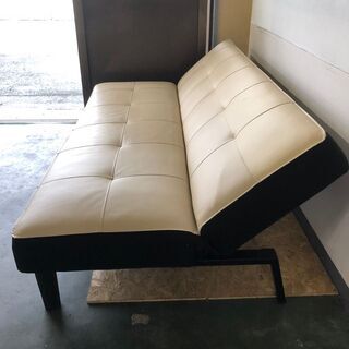 ソファーベッド ３人がけ リクライニング  合成皮革の画像