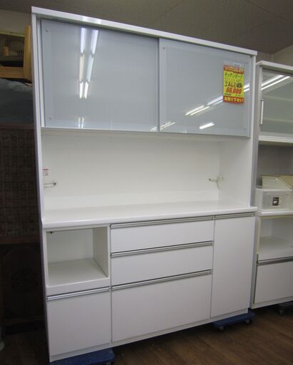 R059 高級 松田家具 キッチンボード、レンジボード、食器棚、幅156cm 美品
