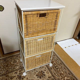 【決まりました❗️】ラタン「籐」チェスト　３段コマ付き