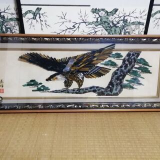 貴石画の額　(山梨県貴石画工芸品)