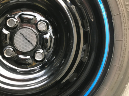 値下げしましたので早めによろしくお願いします。165/55R14 6J +45 ４本　軽カスタムカー ちょい引っ張り！　鉄チン スチール デイトナ風　ラパン　履いて居ました。