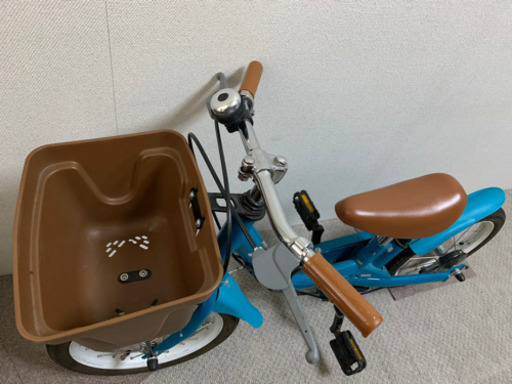 People(ピープル) いきなり自転車 14インチ [かじ取り式押し手棒付き、補助輪]  ターコイズ 