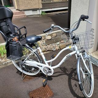 【美品】サイクルあさひ　ママチャリ　26インチ　自転車　白