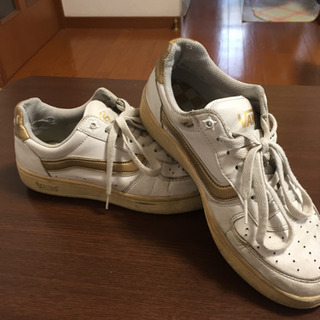 5/4値下げ VANS 25cm ホワイト&ゴールド
