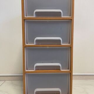 デスクワゴン キャビネット 木製 キャスター付き 幅25cm x 奥行き34cm x 高さ60cmの画像
