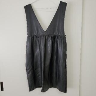 zara レザー ワンピース ポケットあり　