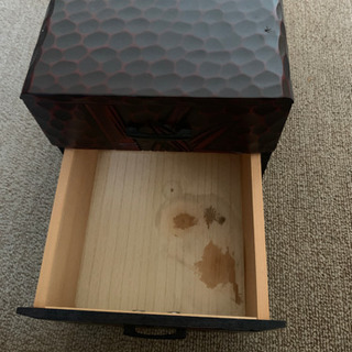鎌倉彫　竹模様　2段引き出し小物入れの画像