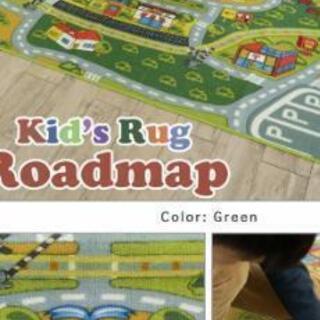 キッズラグ　110×130 　道路線路　値下げしました
