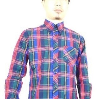 ネバートラスト　TARTAN CHECK　長袖BDシャツ
