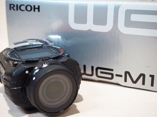 【苫小牧バナナ】RICOH/リコー 小型軽量\u0026ハウジング不要 アクションカメラ WG-M1 ブラック 中古 動作OK ♪