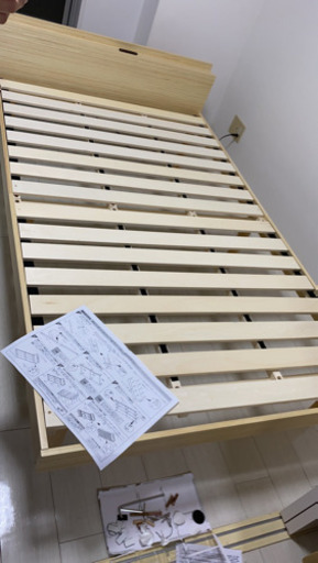 ベッド ベッドフレーム すのこベッド セミダブル セミダブルベッド 収納 おしゃれ コンセント付き 収納付き 高さ調節 木製