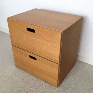MUJI 無印良品     スタッキング チェスト 引出し２段 ...