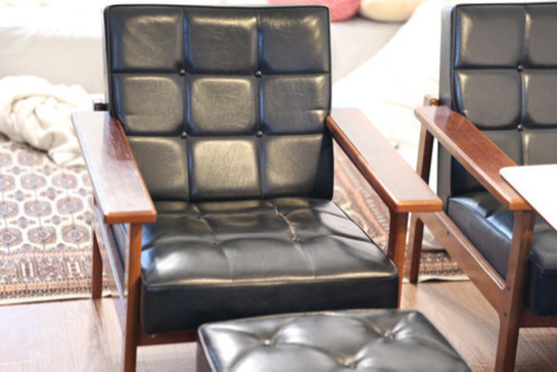 オールドカリモク  karimoku Kチェア ブラック ソファ