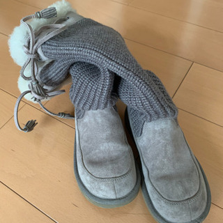UGG アグ ボア&リブニット ブーツ 22㎝ USA 5の画像