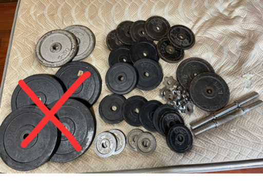 ダンベル用バー、プレートのセット(バラ売り可)