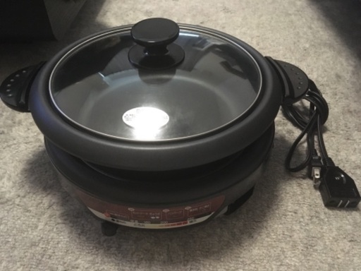 グリル鍋 卓上鍋 電気鍋 ホットプレート 3人〜4人用 たこ焼きプレート 焼肉プレート付き テスコム