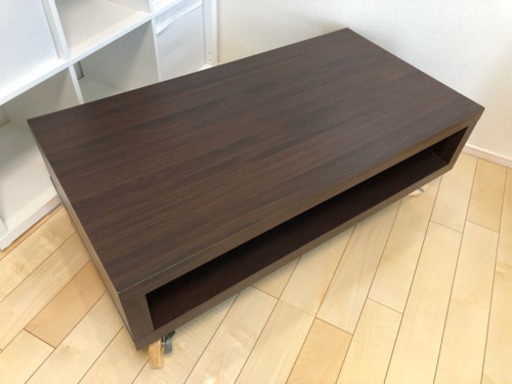 noce 木製ローテーブル　ダークブラウン　木製キャスター　コーヒーテーブル　ノーチェ