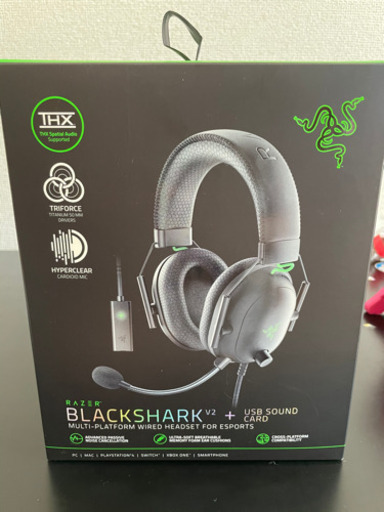 Razer ブラックシャークV2 ゲーミングヘッドセット USBサウンドカード付き