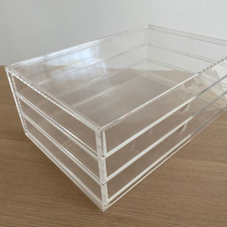 引き渡し完了　美品　中古　無印良品　重なるアクリルbox 三段の画像