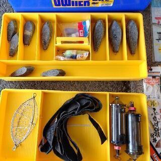 船釣り道具　オモリ　仕掛け針　※　カゴ無し道具箱無しの画像