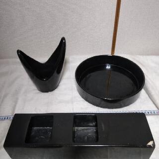 花器 黒 ３個セット(１つ欠けあり)