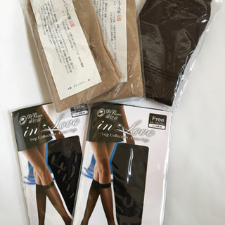 新品・未使用 足袋ソックス3足、膝下ストッキング黒2足