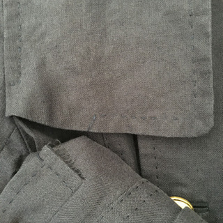 【ボディドレッシング】麻　トレンチコート　38 紺の画像