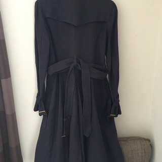 【ボディドレッシング】麻　トレンチコート　38 紺の画像