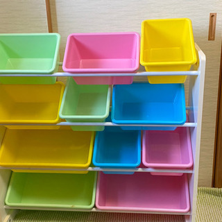 中古　おもちゃ収納　３段　カラフルBOX