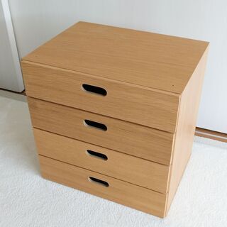 MUJI 無印良品     スタッキングチェスト 引出し ４段／...