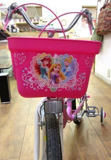 Ides ディズニー 18インチ 子供用 自転車 プリンセス ピンク アイデス キッズ 女の子 補助輪付き スタンド付き 札幌 厚別店
