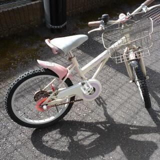 自転車  18インチ ピンク×ホワイト 