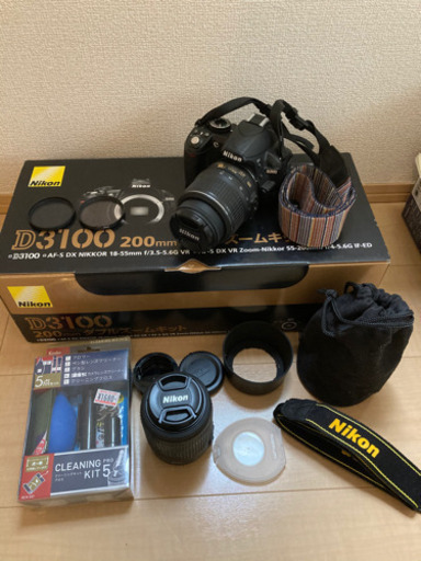 おまけ付:ほぼ新品6万相当　Nikon D3100 200MMダブルズームキット