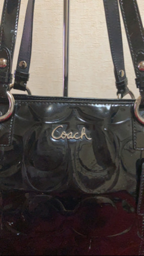 5MKO300  COACH エナメル 黒 トートバッグ