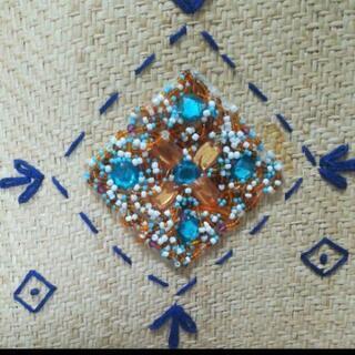 かごバッグ　ビーズ　エコバッグの画像