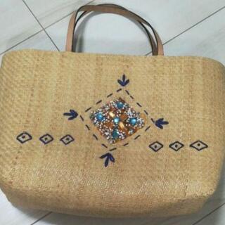 かごバッグ　ビーズ　エコバッグ