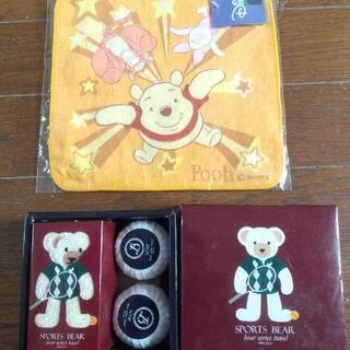 プーさん　ハンドタオル／スポーツ　ベア―　ハンドタオル＆ホワイト...