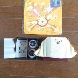 プーさん　ハンドタオル／スポーツ　ベア―　ハンドタオル＆ホワイトソープ（2個）　未使用品の画像