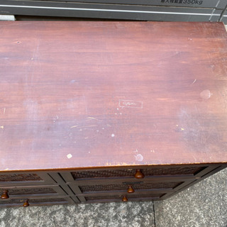 【中古品】和風木製収納棚　9マスの画像