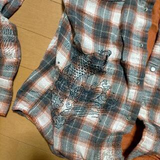 ネルシャツ オレンジ 厚手の画像