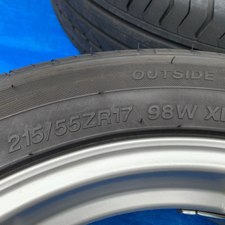 値下げ！215/55R17 wedsアルミ タイヤバリ山 30エ...